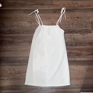 White Tie Strap Cami Shift Dress